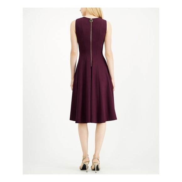Robe Mi-longue Sans Manches Chaps Imprimé Paisley Noir Et Violet - Taille M (Medium) - Occasion Très Bon état